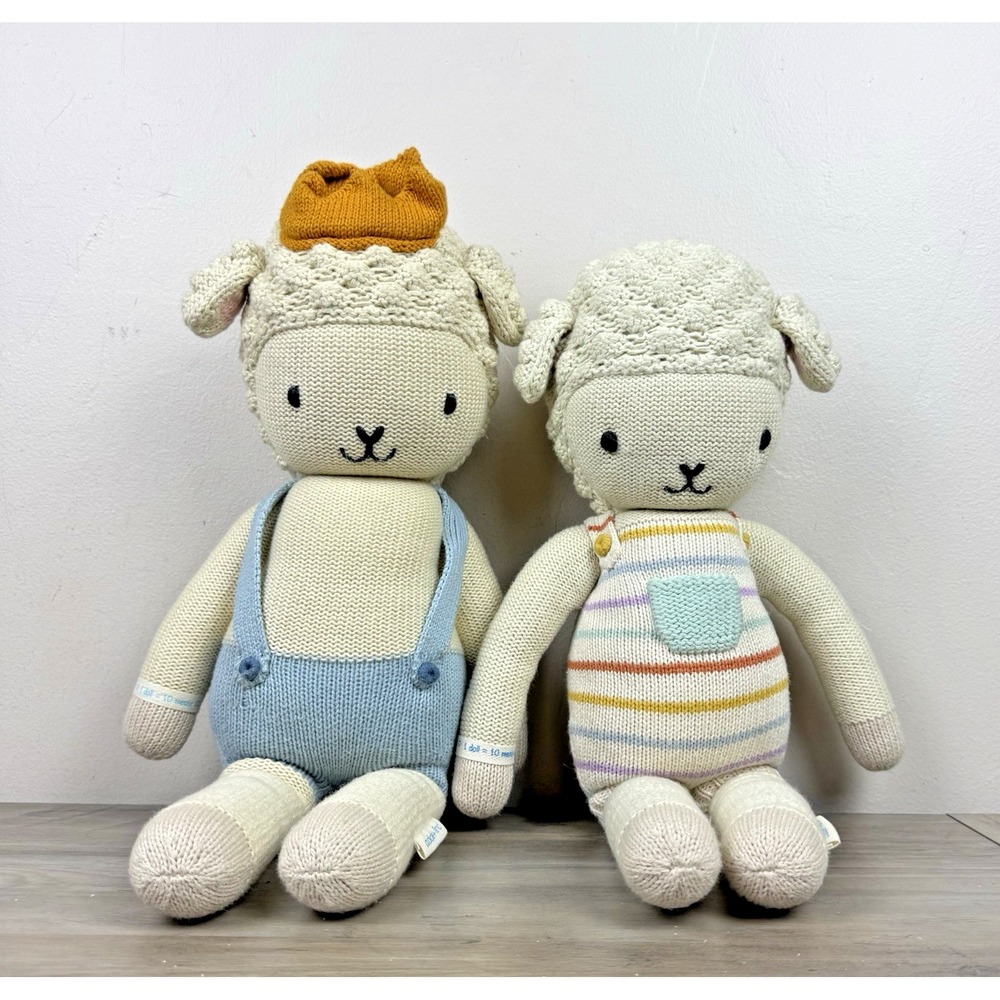 Cuddle + Kind Handmade Sebastian & Avery The Lamb 20" Knit Plush Stuffed Animal